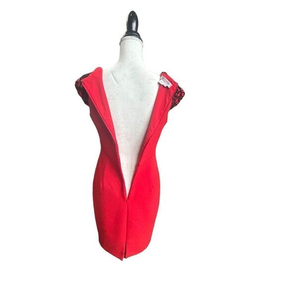 Kay Unger New York red cocktail Christmas dress size 4 - Picture 5 of 12